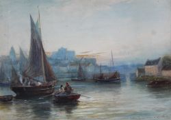 Richard MALCOLM LLOYD (1855 - 1945). "Castletown Harbour".36 cm x 51 cm im Ausschnitt. Gemälde.