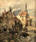 Job DE VOGEL (1908 - 1984). "Leiden".70,5 cm x 60,5 cm. Gemälde. Öl auf Leinwand. Rechts unten