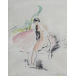 Lene SCHNEIDER-KAINER (1885/91 - 1971/74). Frau. Rückenakt.40 cm x 31 cm im Ausschnitt. Aquarell /