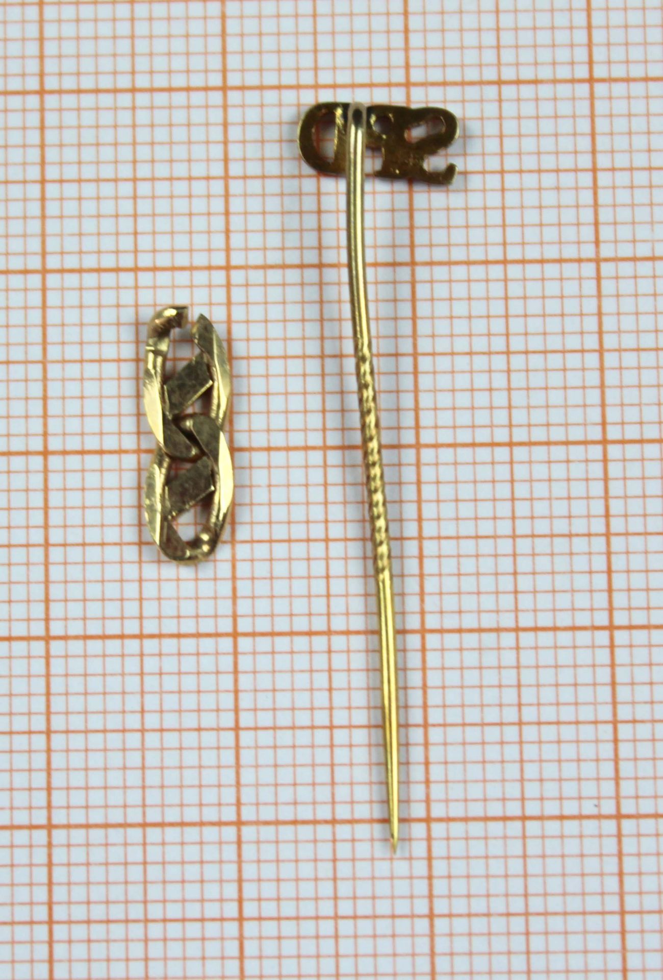 Gelb Gold 585. SPD Abzeichen und 2 Bandglieder.1,2 Gramm Gesamtgewicht.Yellow gold 585. SPD badge - Bild 3 aus 4