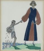 André Édouard MARTY (1882 - 1974). Allegorie der Jahreszeiten 1922.18 cm x 15,5 cm im Ausschnitt.