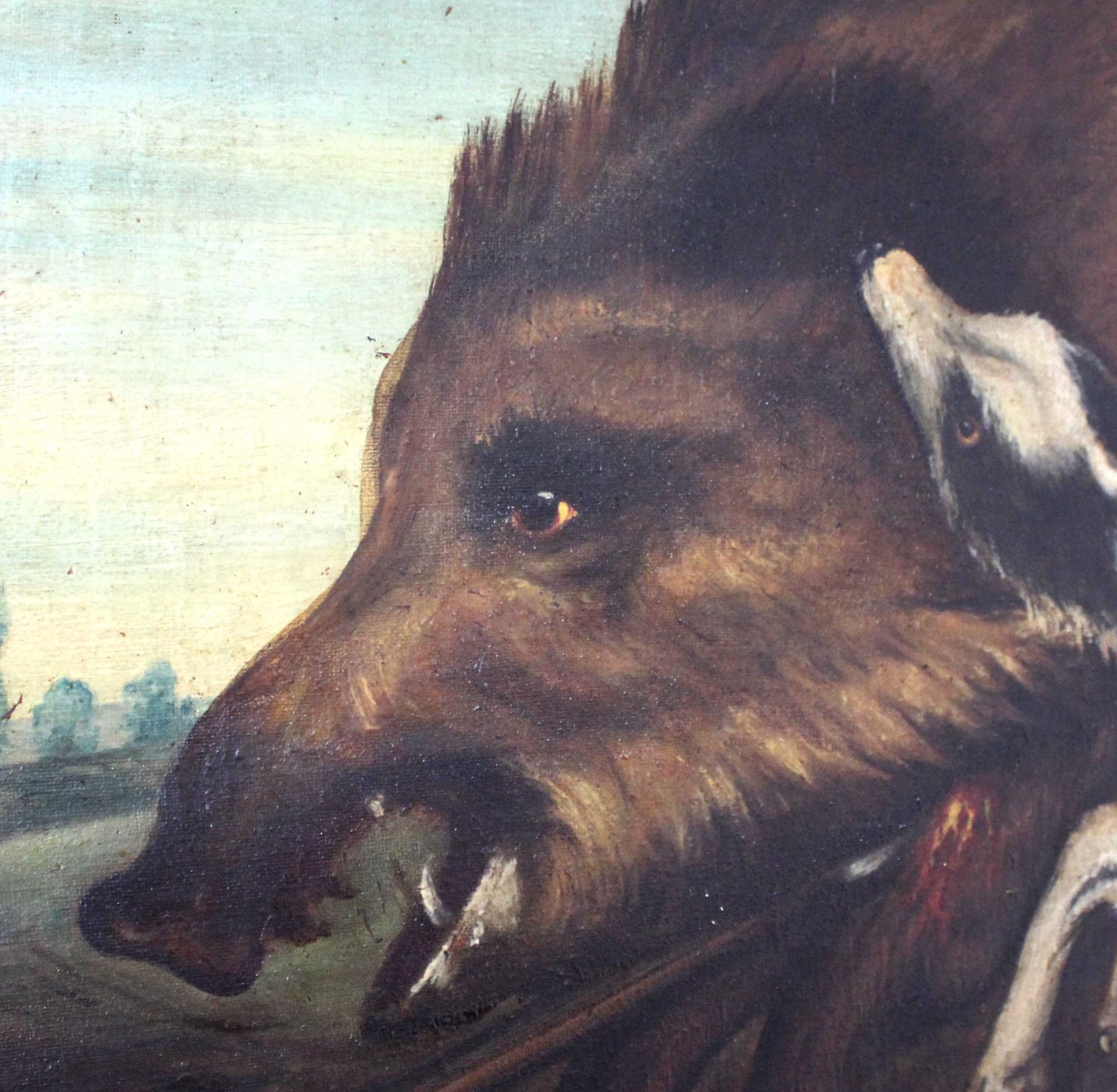 Nach Frans SNYDERS (1579 - 1657). Eber Jagd.106 cm x 161 cm. Gemälde. Öl auf Leinwand. Rechts - Image 14 of 16