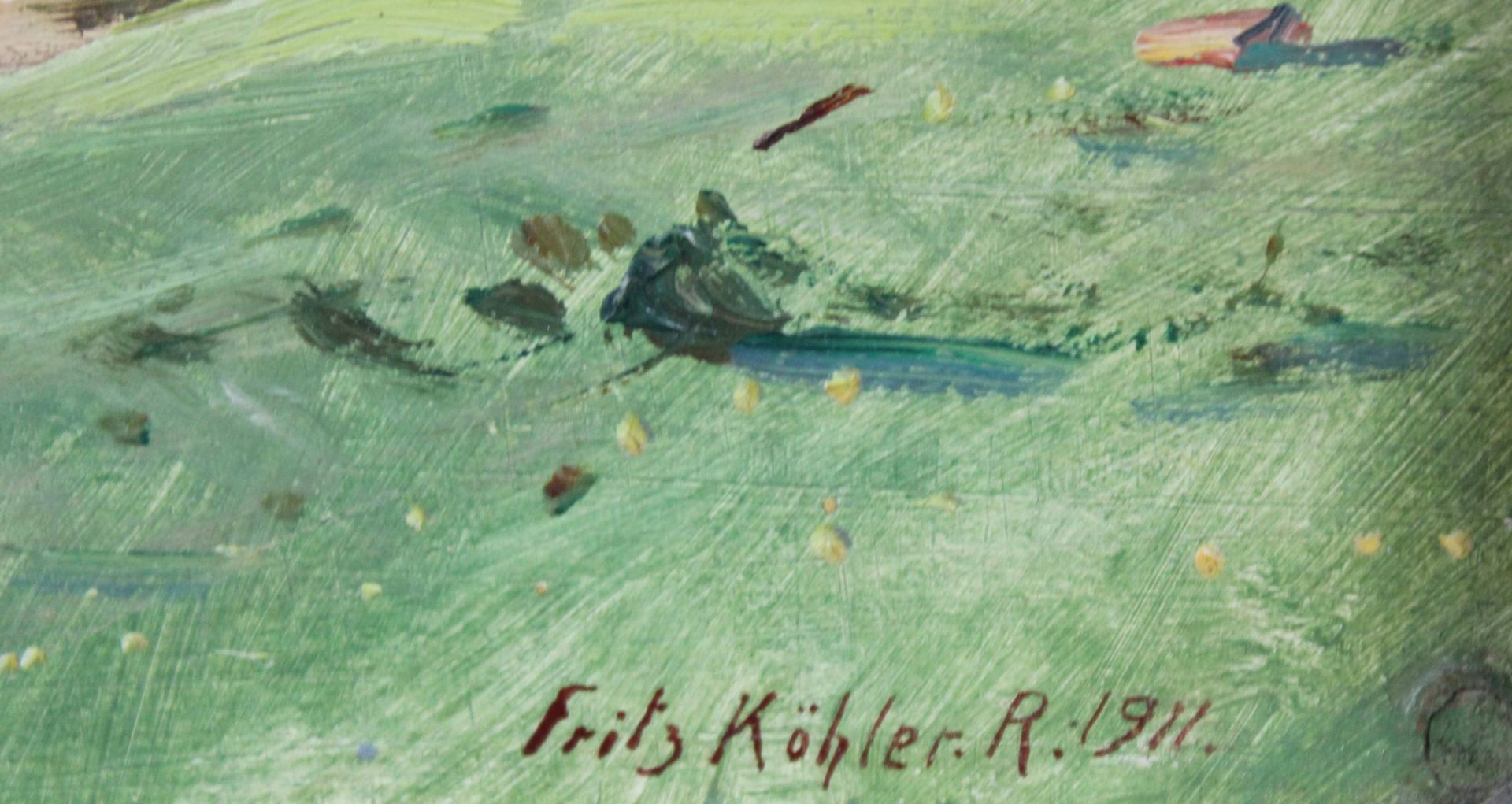 2 Gemälde, jeweils Öl auf Tafel. Landschaften.Georg GREVE-LINDAU (1876 - 1963). "Weimar August - Bild 12 aus 17