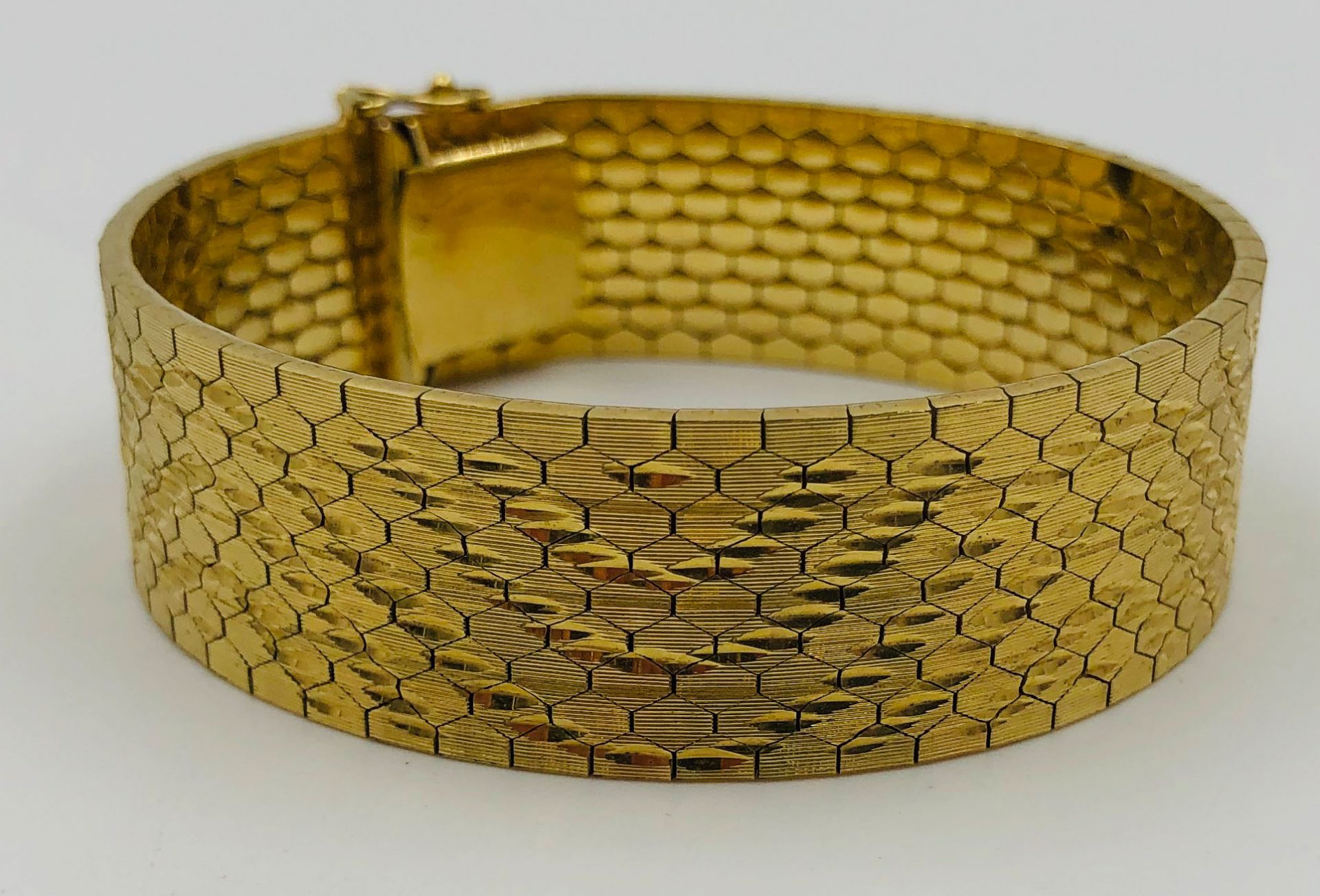 Armband. Vergoldet.38,9 Gramm. 18,5 cm lang.Bracelet. Gold.38.9 grams. 18.5 cm long. Probably 14 - Image 8 of 9