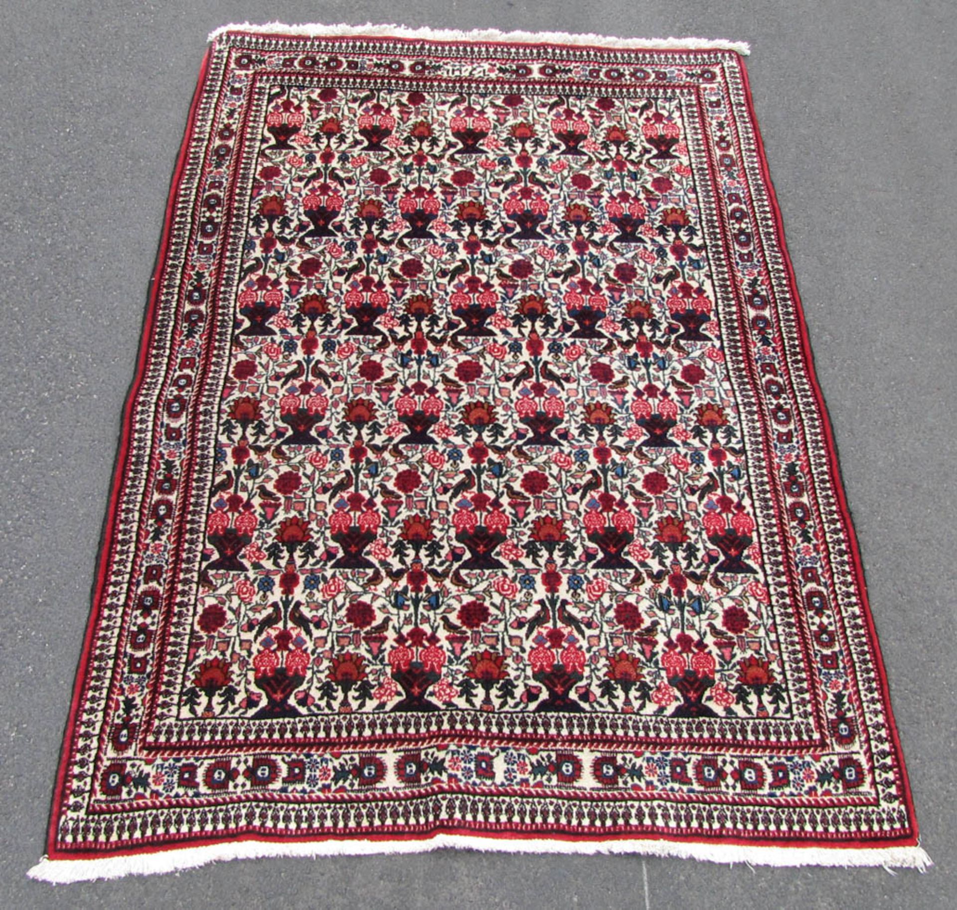 Abbadeh Perserteppich. Iran. Zilli-Sultan Muster.161 cm x 107 cm. Handgeknüpft. Wolle auf Baumwolle.