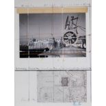 CHRISTO (1935 - 2020). "Wrapped Reichstag (Project for Berlin)", 1992.63,5 x 49,9 cm. Farboffset -