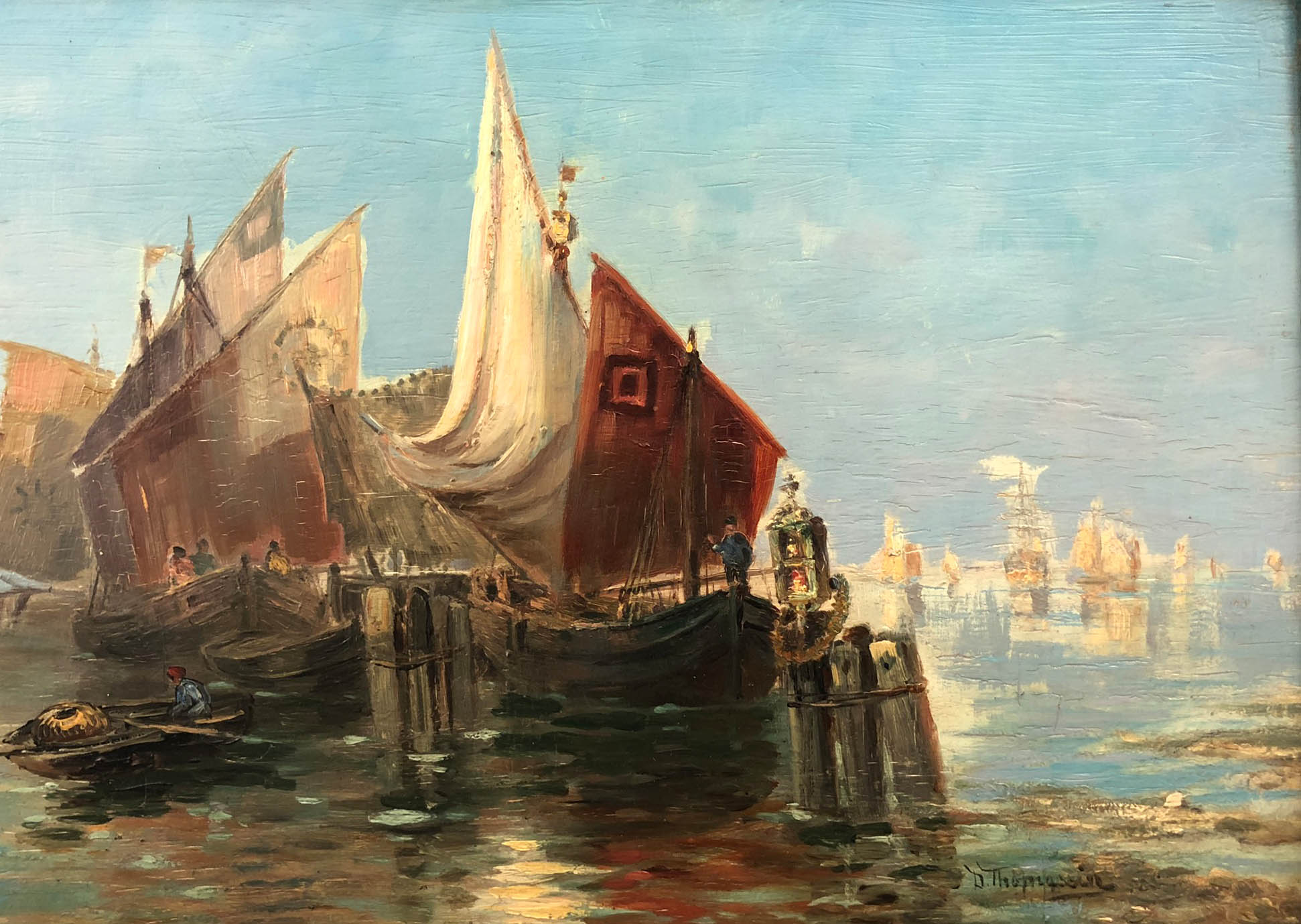 Désiré THOMASSIN - RENARDT (1858 - 1933). Fischer in der Lagune von Venedig.Nach altem Brauch wird - Image 3 of 7