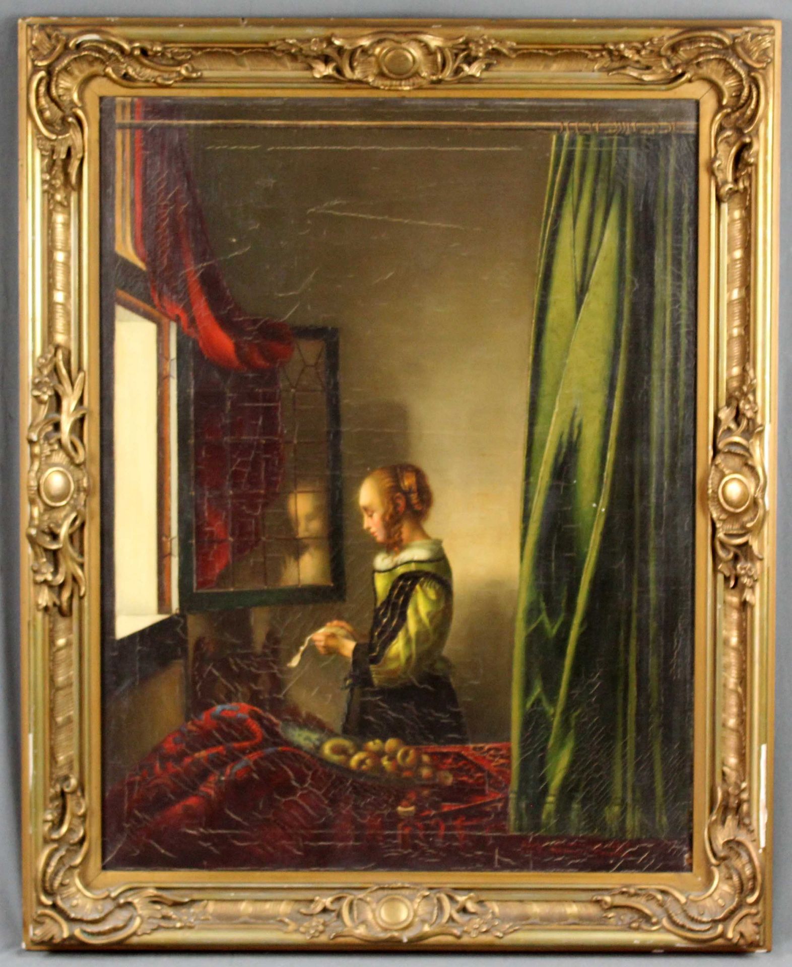 Nach Jan VERMEER VAN DELFT. "Brieflesendes Mädchen am offenen Fenster".83 cm x 64,5 cm. Gemälde. - Image 9 of 9