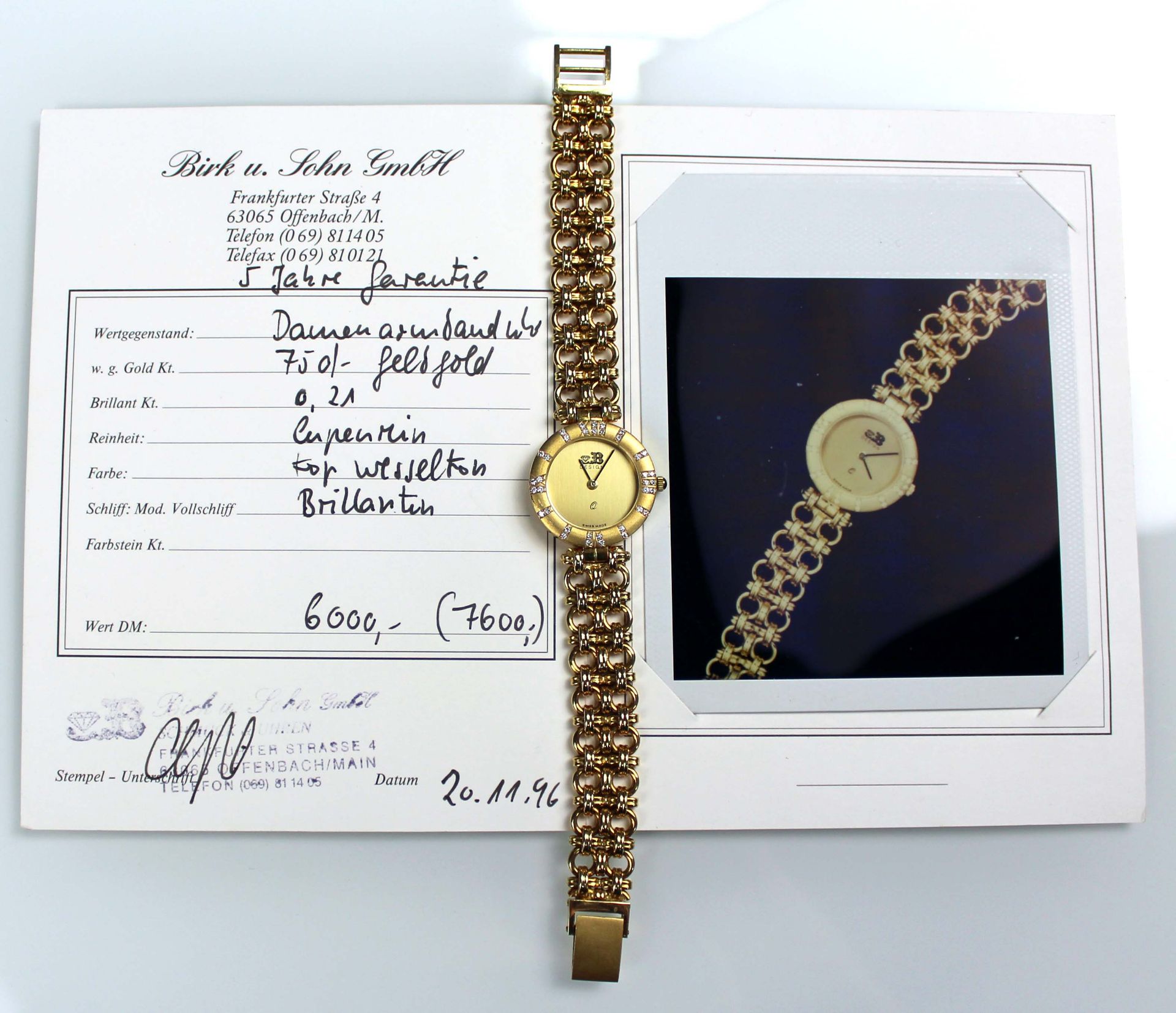Schmuck Armbanduhr Gelb Gold 750, besetzt mit 36 kleinen Brillanten.58,5 Gramm Gesamtgewicht. - Bild 2 aus 11