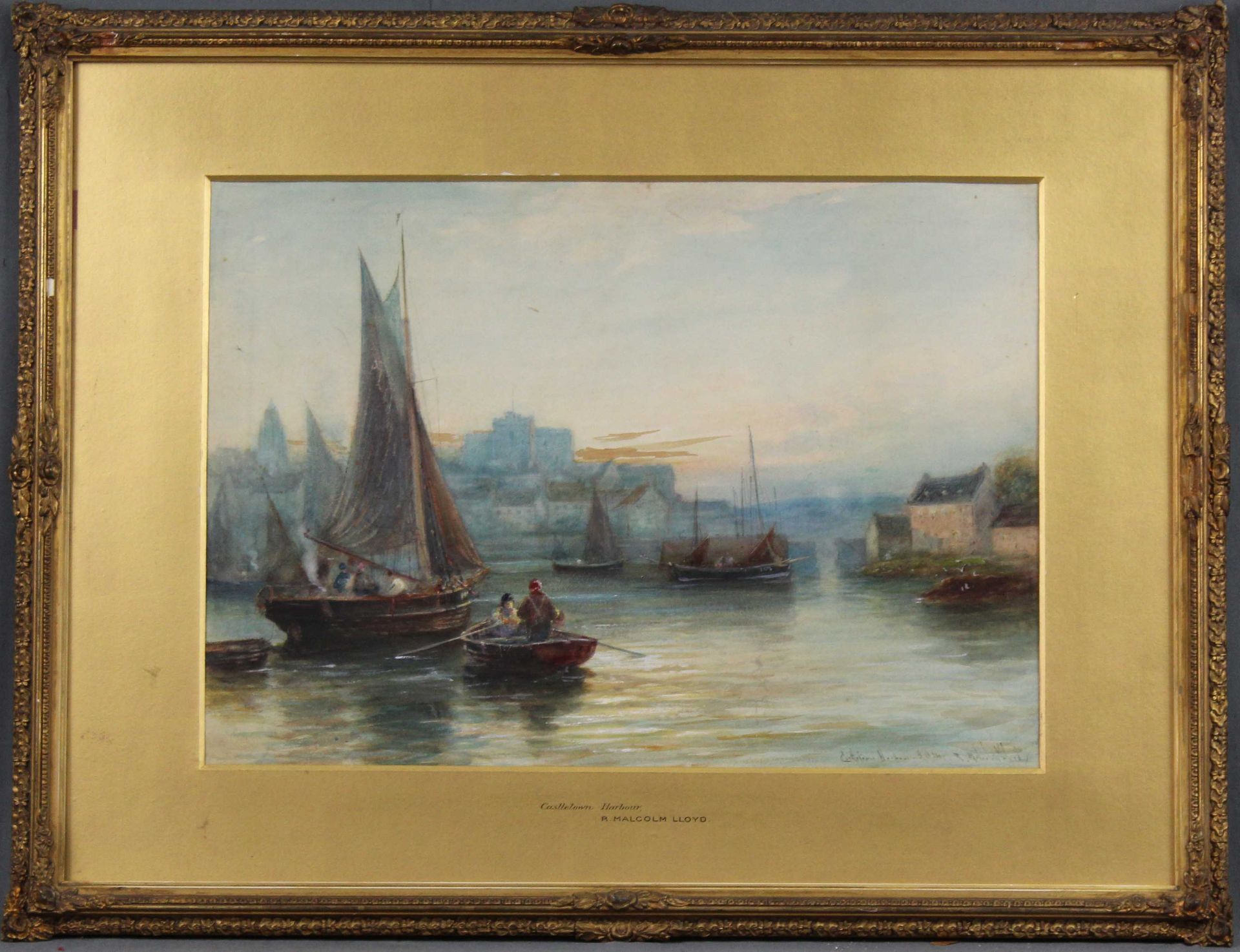 Richard MALCOLM LLOYD (1855 - 1945). "Castletown Harbour".36 cm x 51 cm im Ausschnitt. Gemälde. - Bild 6 aus 11