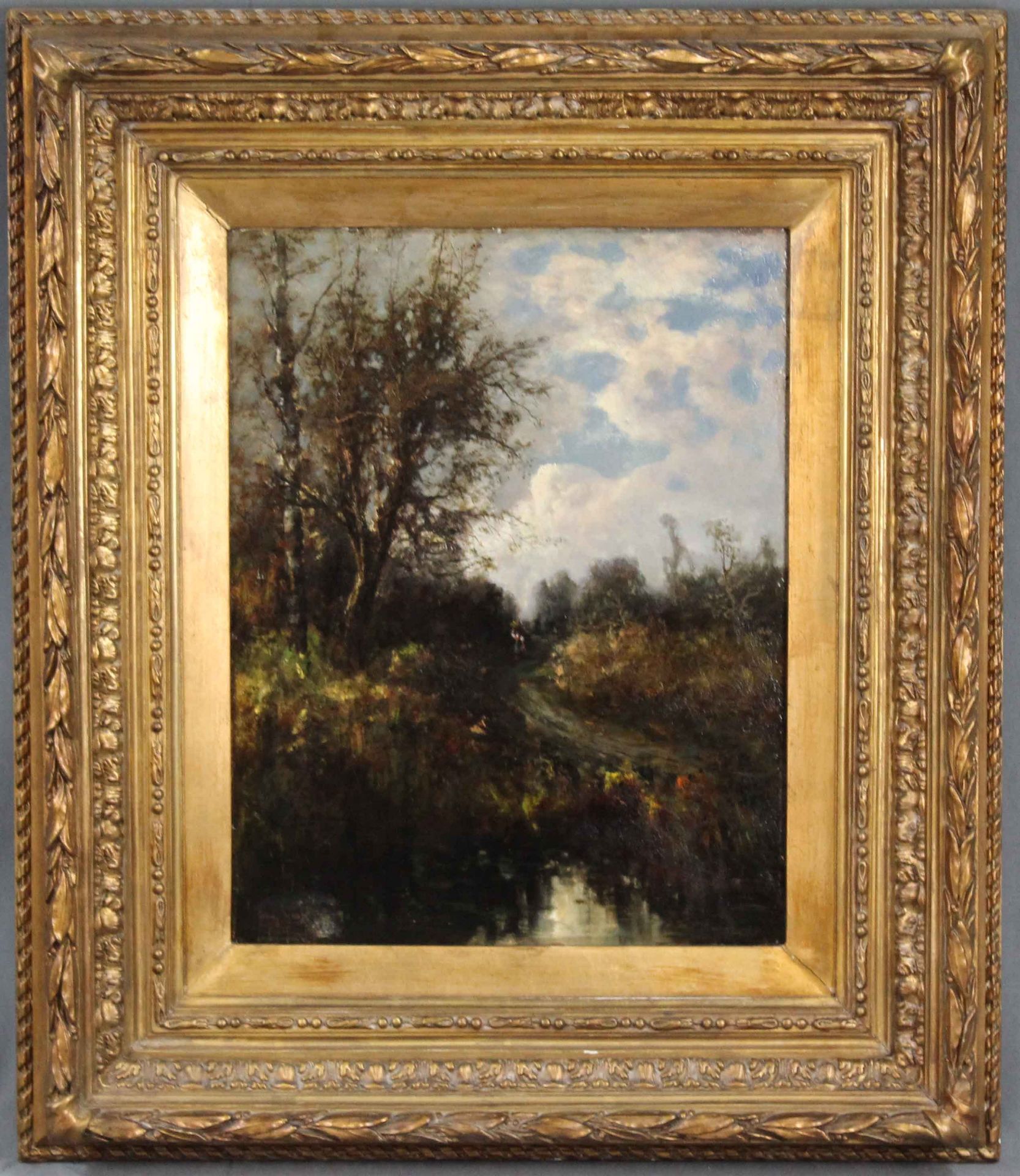 Franz Josef Adolf GRAF (1840 - 1916). "Herbststimmung" ("Die Wasserpfütze")50 cm x 39 cm. Gemälde. - Image 4 of 11