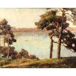 Otto PIPPEL (1878 - 1960). Segelboote auf einem See.81,5 cm x 101 cm. Gemälde. Öl auf Leinwand.