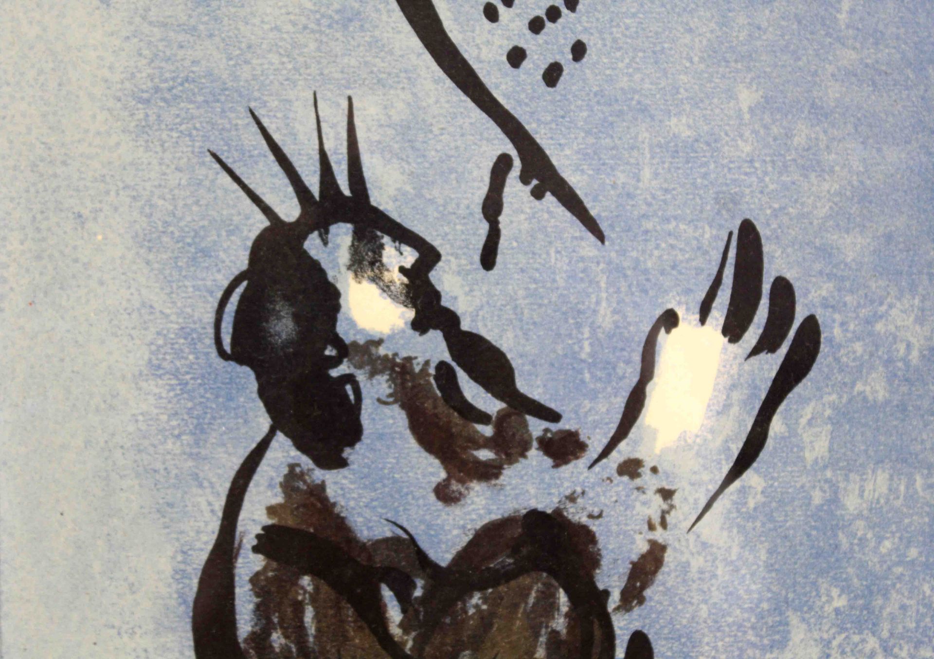 Marc CHAGALL (1887 - 1985). Moise reçoit les tables de la loi.35,4 cm x 26,3 cm. Farblithographie. - Image 2 of 5