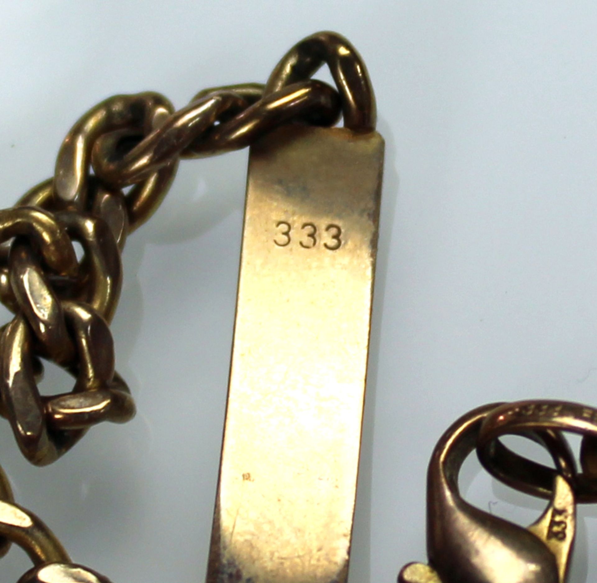 Halskette, 2 Armketten, Brosche mit 2 Perlen. Gelb Gold 333.45,2 Gramm Gesamtgewicht. Bis 45,5 cm - Bild 3 aus 7