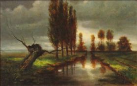 Ernst MARFELS (1886 - 1958). Fluss.51 cm x 81 cm. Gemälde. Öl auf Leinwand. Links unten signiert und