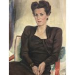 Kurt WEINHOLD (1896-1965). Portrait "Frau Marga Mehl" 1948.92,5 cm x 70 cm. Gemälde. Öl auf