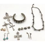 Silber Schmuck. Auch Steine. Auch Orthodox Russland? Asien.125 Gramm Brutto.Silver jewellery. Also