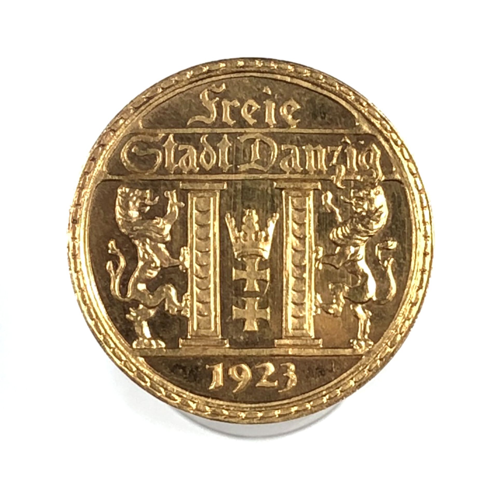 Danzig 25 Gulden 1923 Gold (J. D10).Auflage 1000 Exemplare. Hauptsächlich als Geschenk. Wohl - Bild 2 aus 5