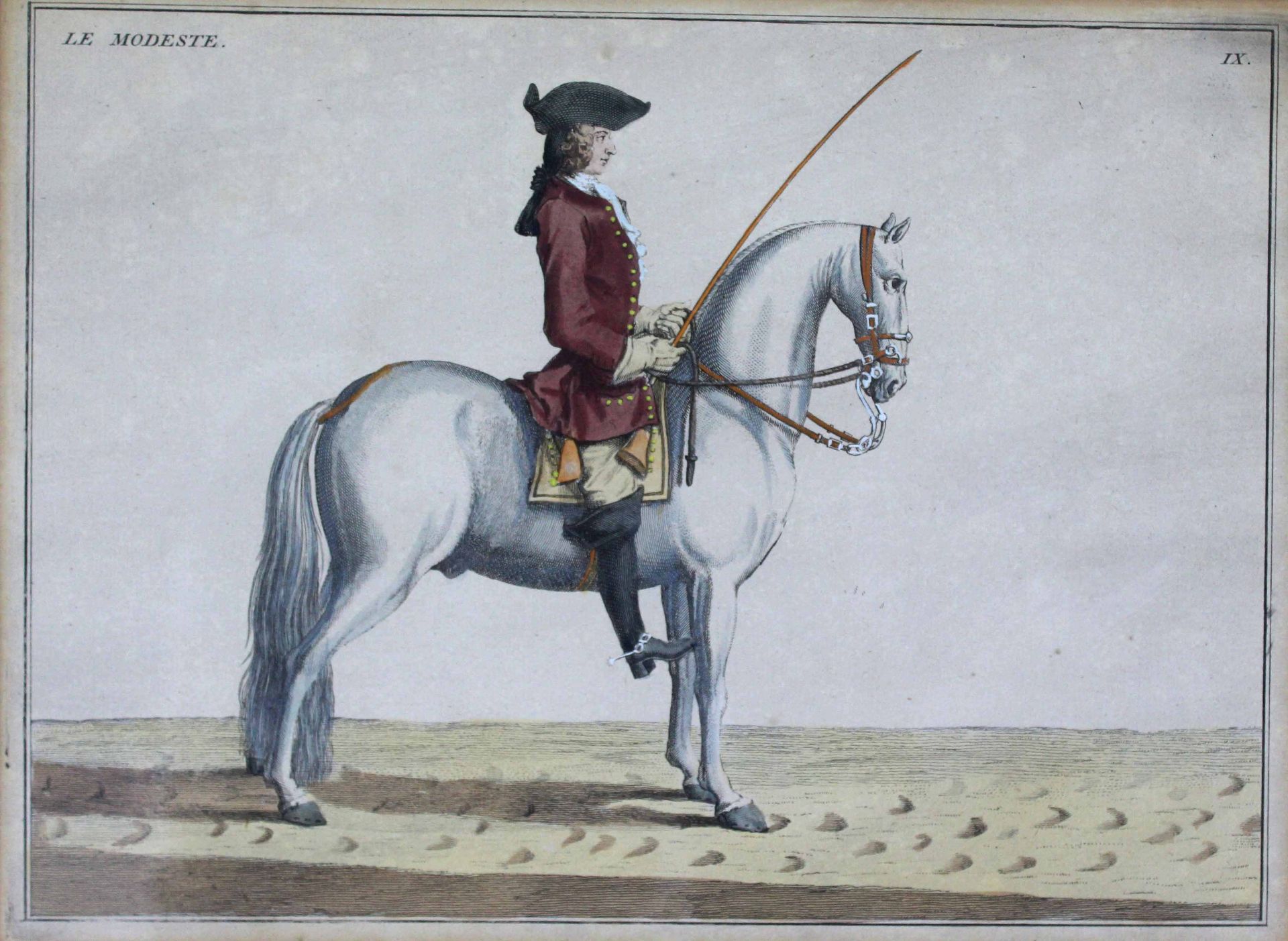 Bernard PICART (1673-1733). 3 Blatt. Reiterei. Dressur.23 cm x 31 cm im Ausschnitt. Kupferstiche. - Bild 11 aus 12