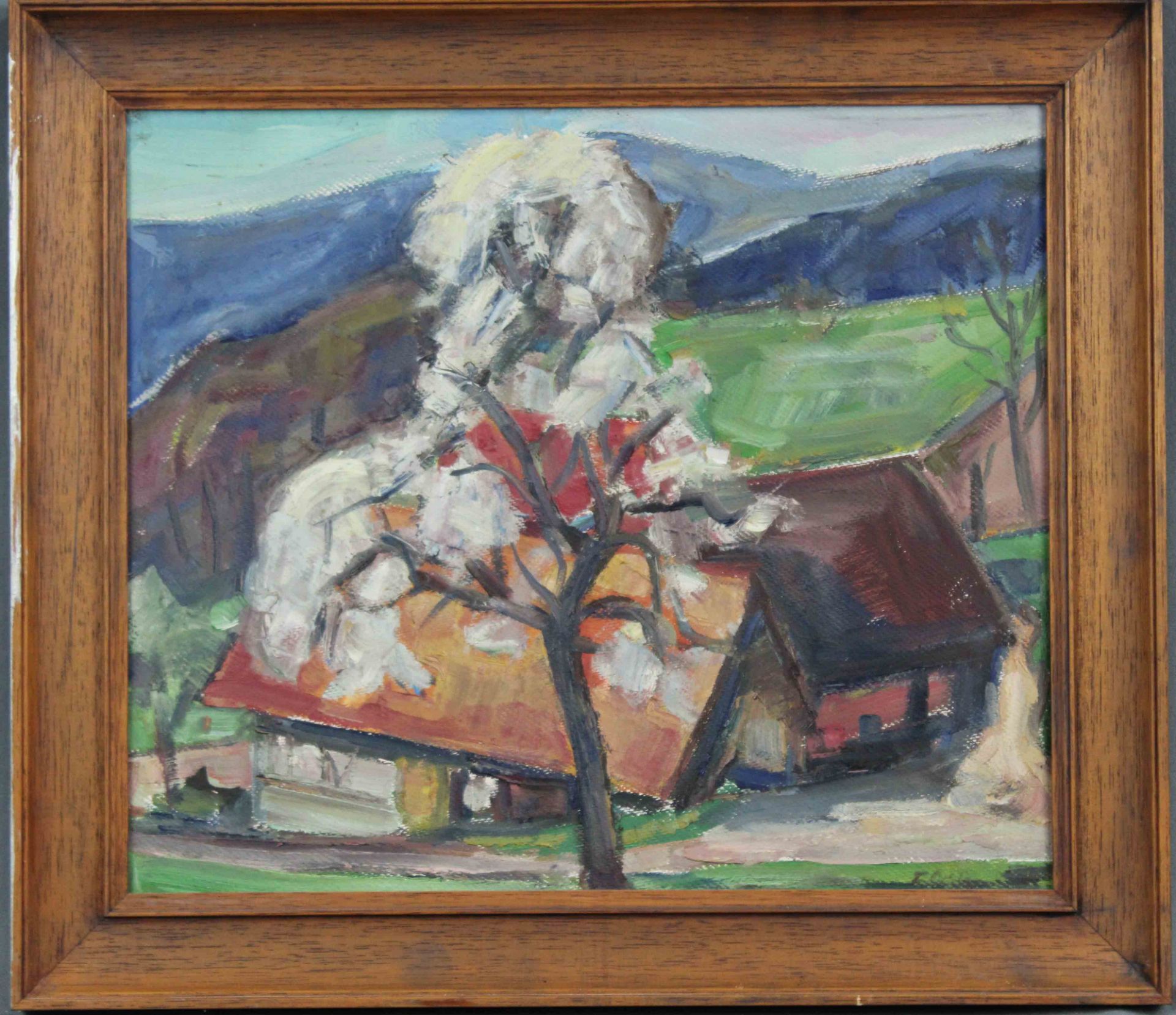 Friedrich OEHLER (1921 - 2001). "Frühling im Schwarzwald''.35 cm x 41 cm. Gemälde. Öl auf Tafel. - Bild 2 aus 7