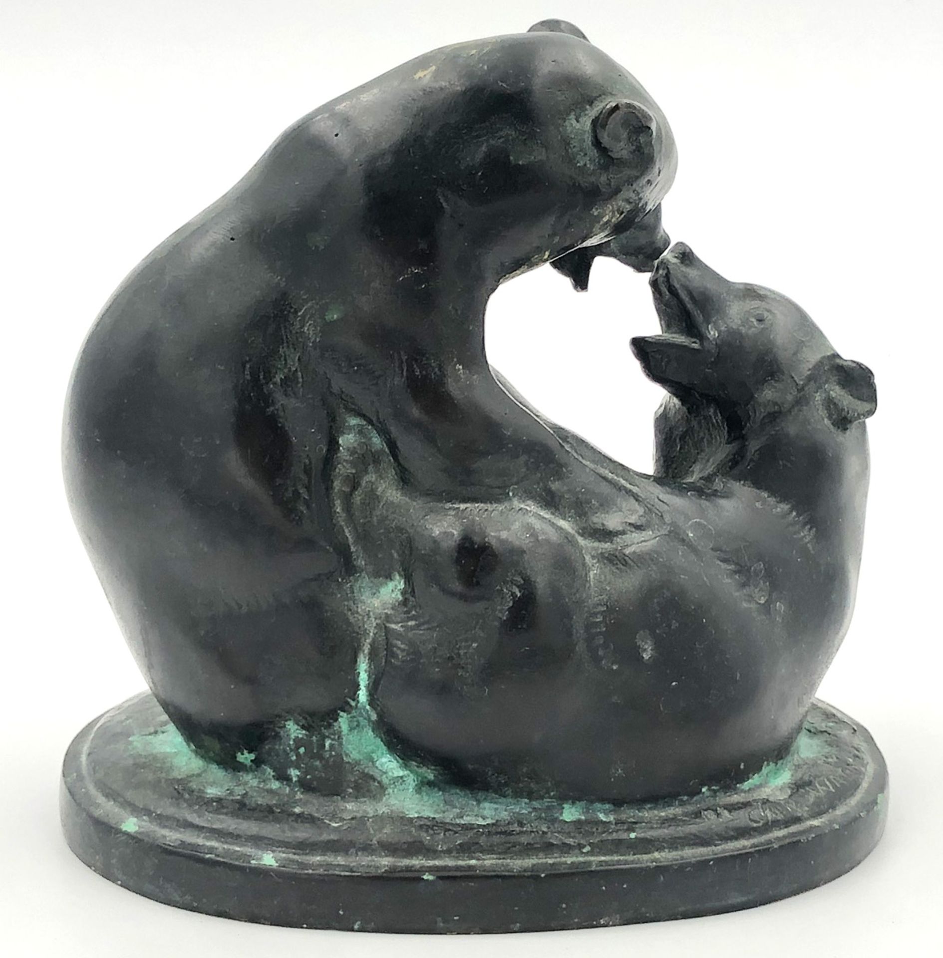 Carl WAGNER (1938 - 2011). Spielende Bären.14 cm x 14 cm. Skulptur. Bronze. Rückseitig signiert.Carl - Bild 6 aus 12