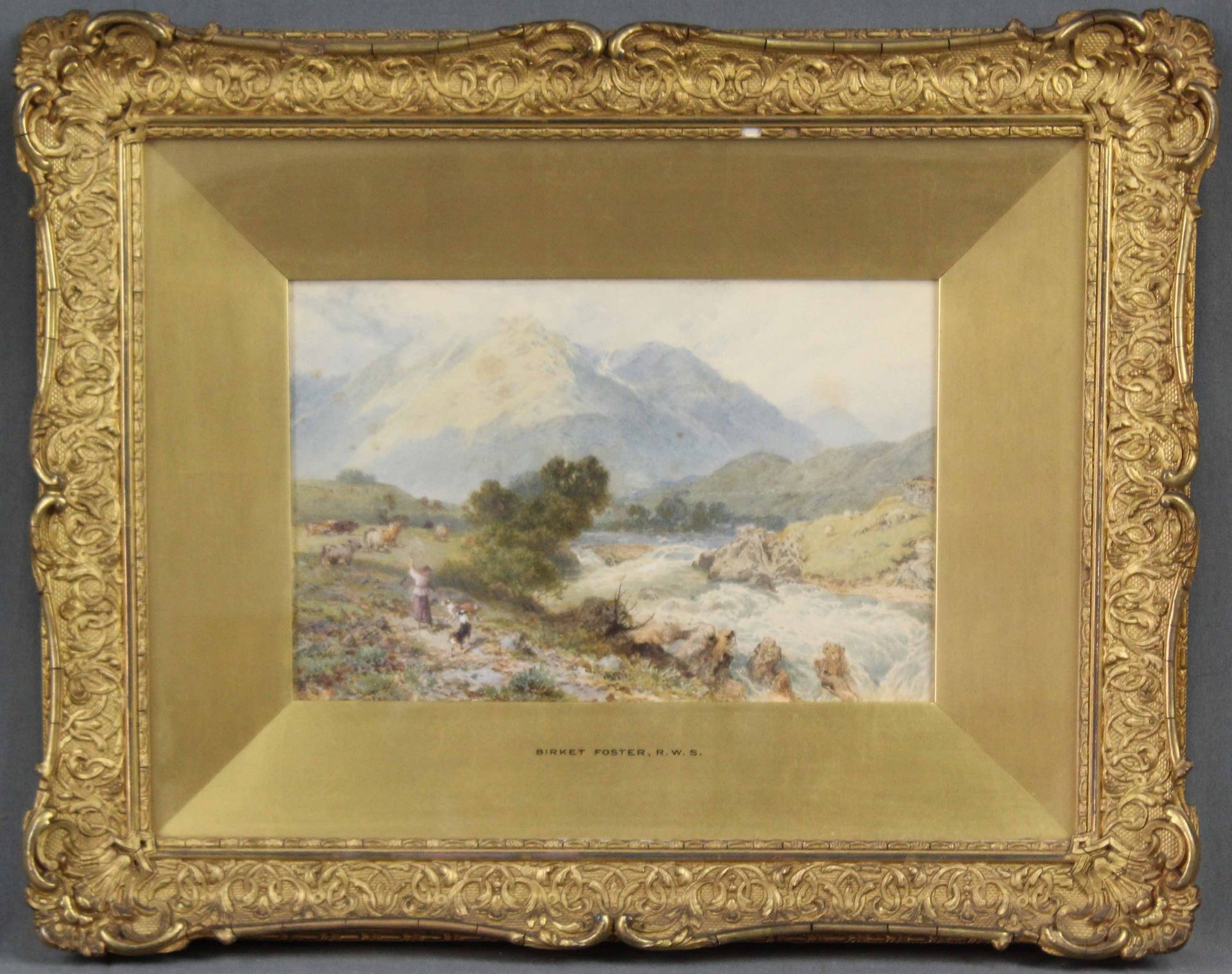 Myles Birket FOSTER (1825 - 1899). Highland stream.17 cm x 26 cm im Ausschnitt. Gemälde. - Bild 4 aus 11