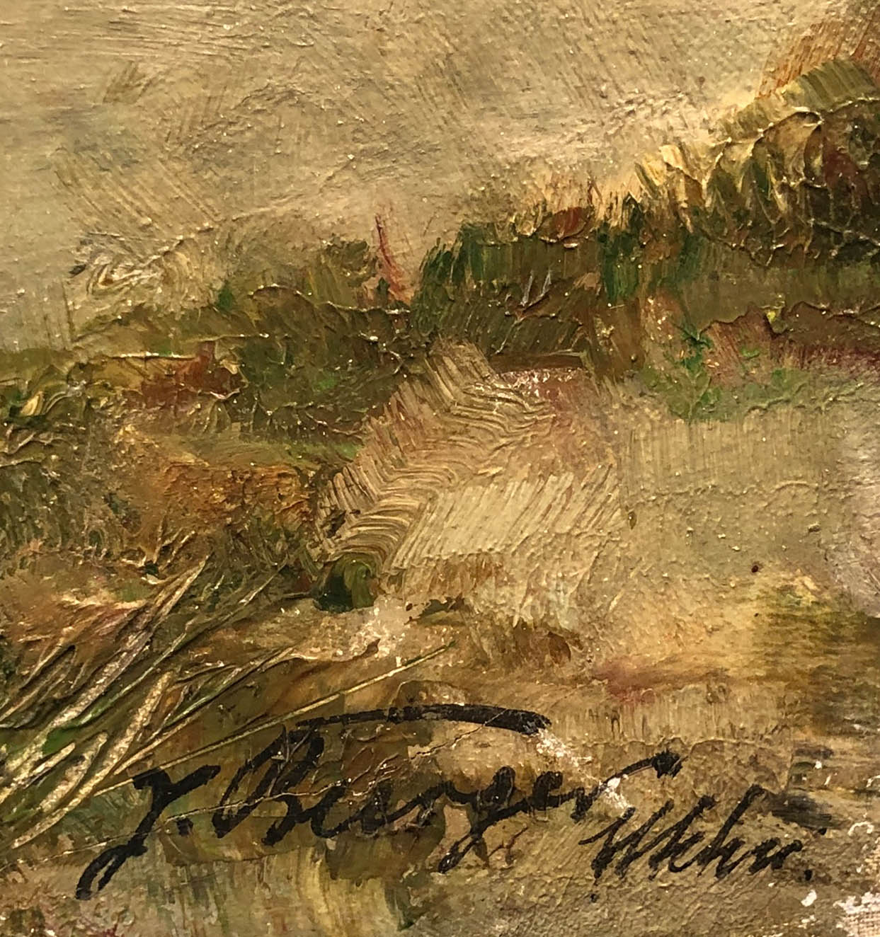 Josef BURGER (1887 - 1966). Teich.50,5 cm x 80 cm. Gemälde. Öl auf Leinwand. Rechts unten signiert - Image 5 of 7