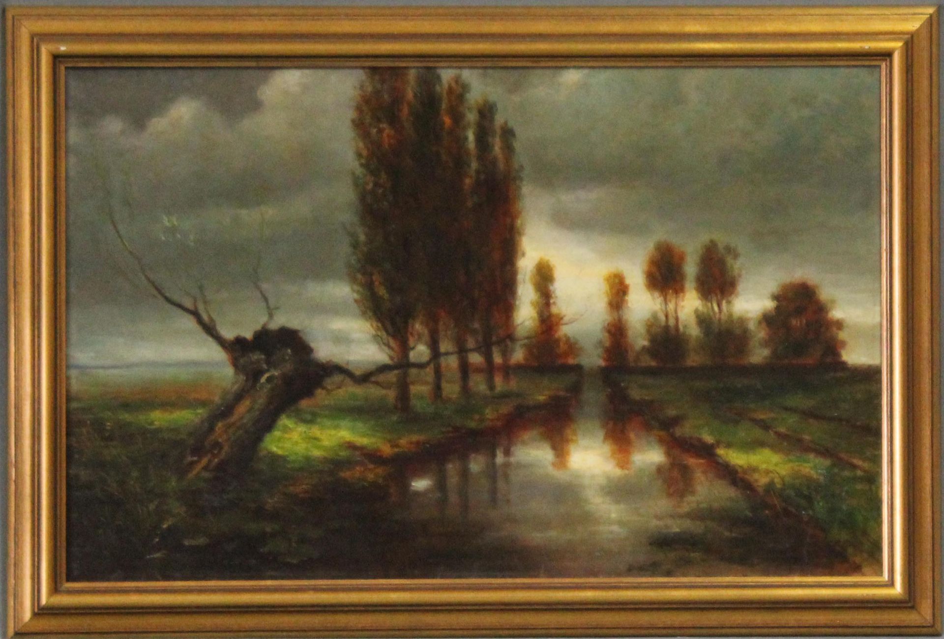 Ernst MARFELS (1886 - 1958). Fluss.51 cm x 81 cm. Gemälde. Öl auf Leinwand. Links unten signiert und - Bild 4 aus 4