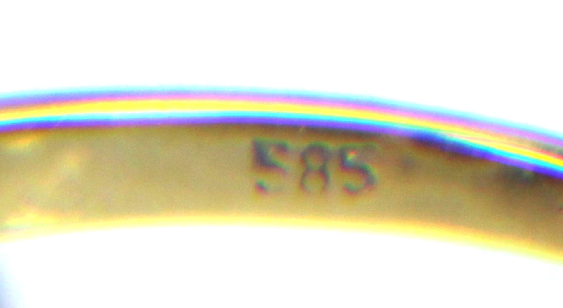 Gelb Gold 585. 3 Ringe. Amethyst, Rubine, Saphire, Diamanten.11,9 Gramm Gesamtgewicht. 3 Diamanten - Image 4 of 8