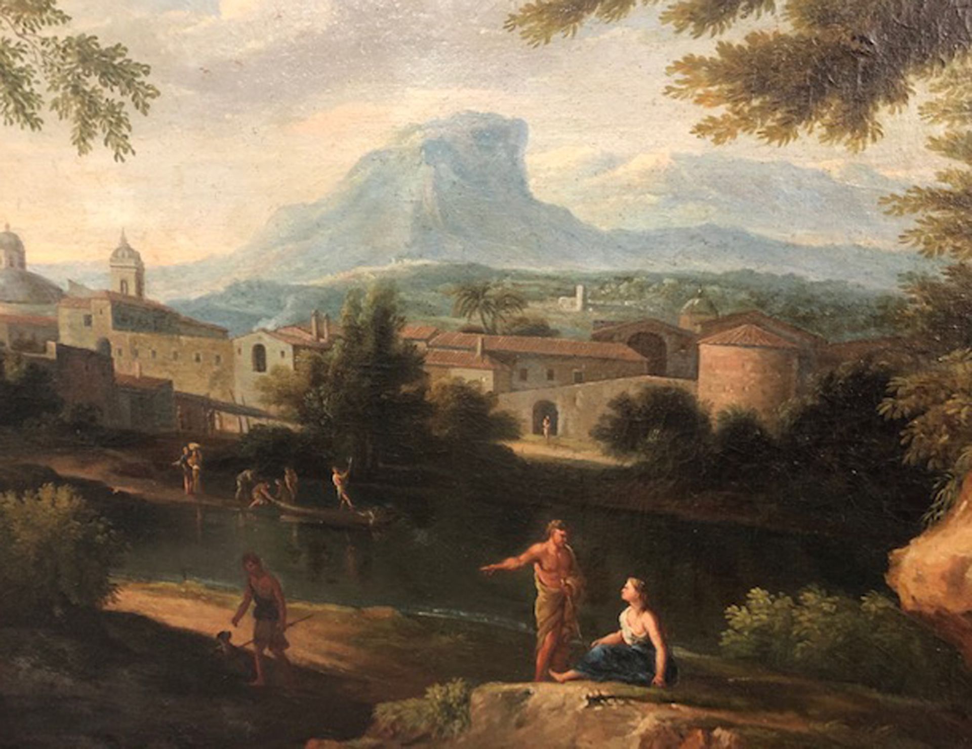 Nicolas POUSSIN (1594-1665) zugeschrieben. Arkadische Landschaft mit Passanten.99 cm x 133 cm. - Bild 2 aus 12