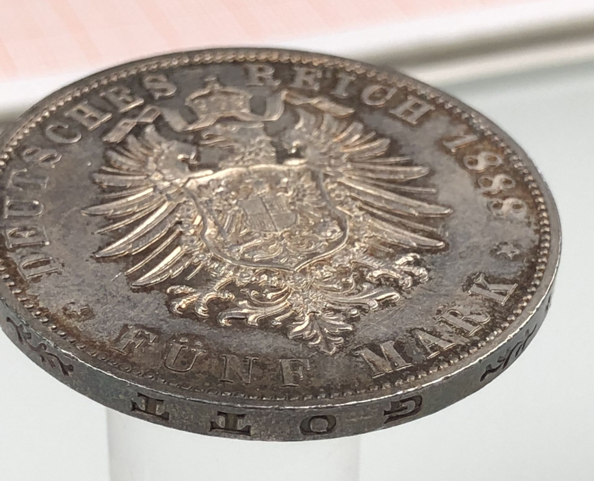 Deutsches Reich 5 Mark 1888 Friedrich (A). (J. 99).27,7 Gramm.Deutsches Reich 5 Mark 1888 - Bild 3 aus 6