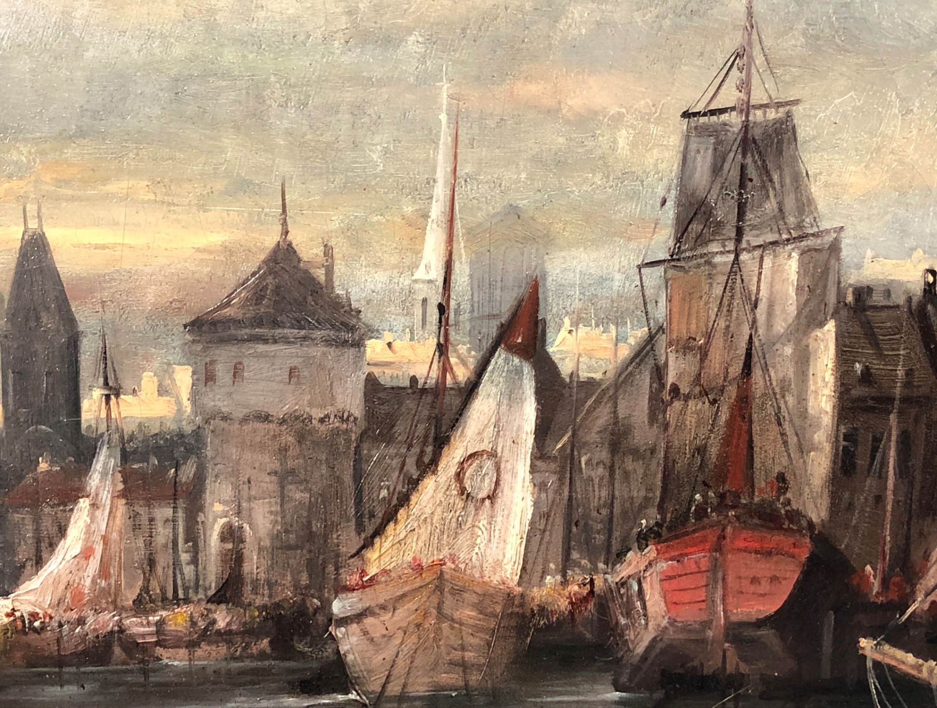 August VON SIEGEN (1850 -?). Hafenstadt.97 cm x 142 cm. Gemälde. Öl auf Leinwand. Unten Rechts - Image 12 of 12