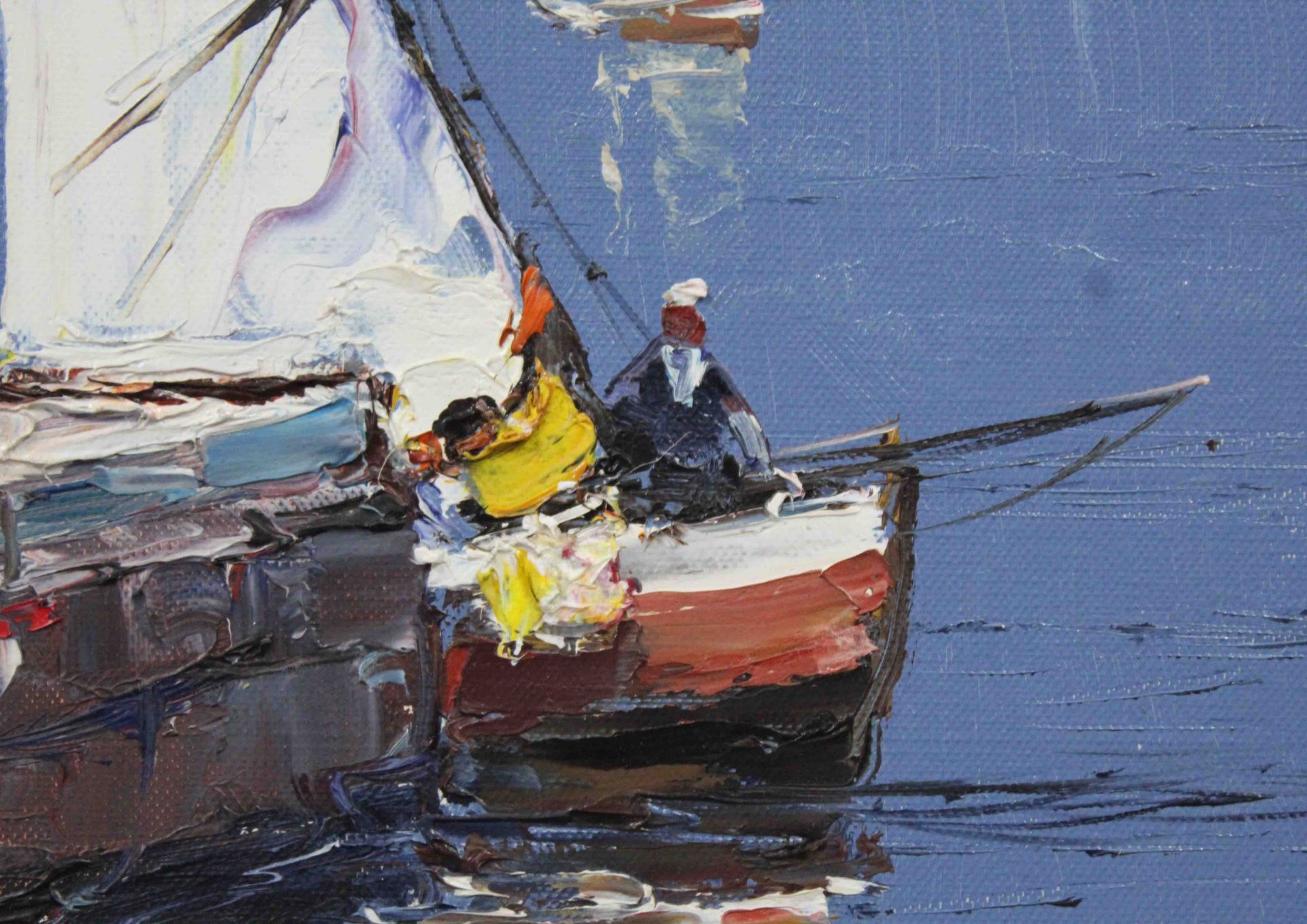 Horst ALTERMANN (1925 - 1978). Segelschiffe.50 cm x 100 cm. Gemälde. Öl auf Leinwand. Links unten - Bild 4 aus 6