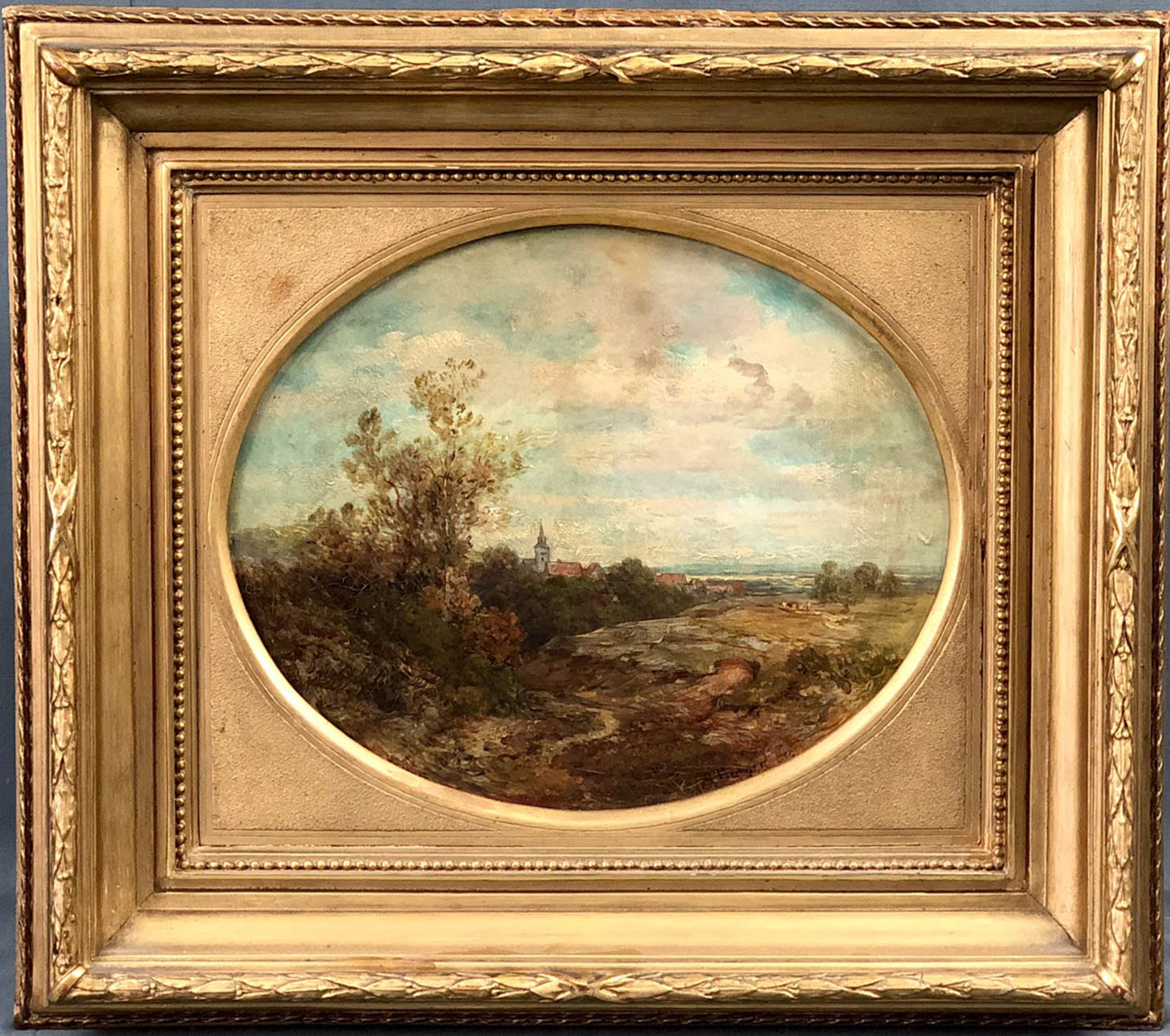 Anton BURGER (1824 - 1905). Dorf in einer sommerlichen Hügellandschaft. 1890.29,5 cm x 35,5 cm. - Bild 7 aus 7