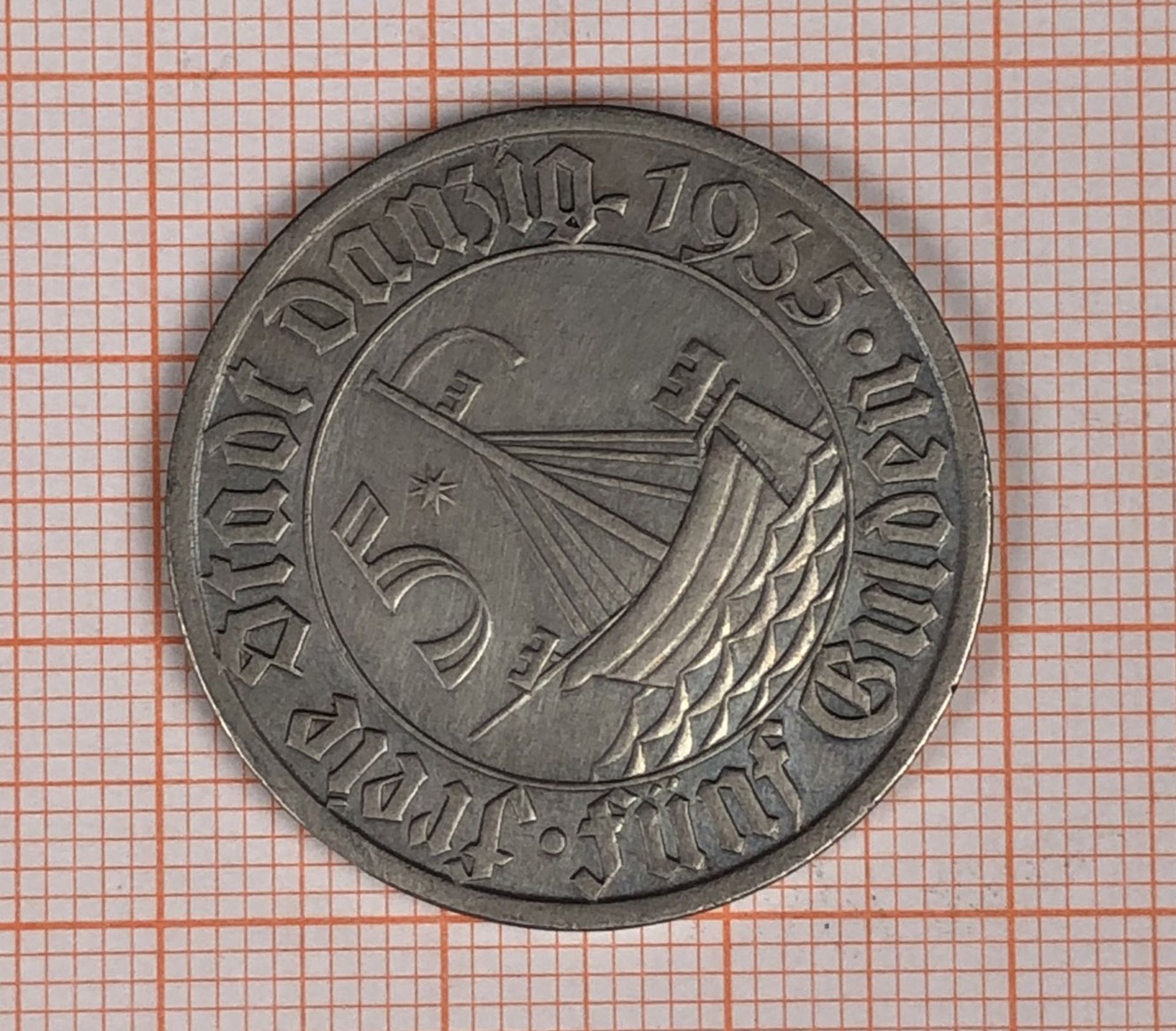 Danzig 5 Gulden 1935 (J. D19). Kogge.11 Gramm.Danzig 5 Gulden 1935 (J. D19). Kogge.11 Gramm. - Image 5 of 6