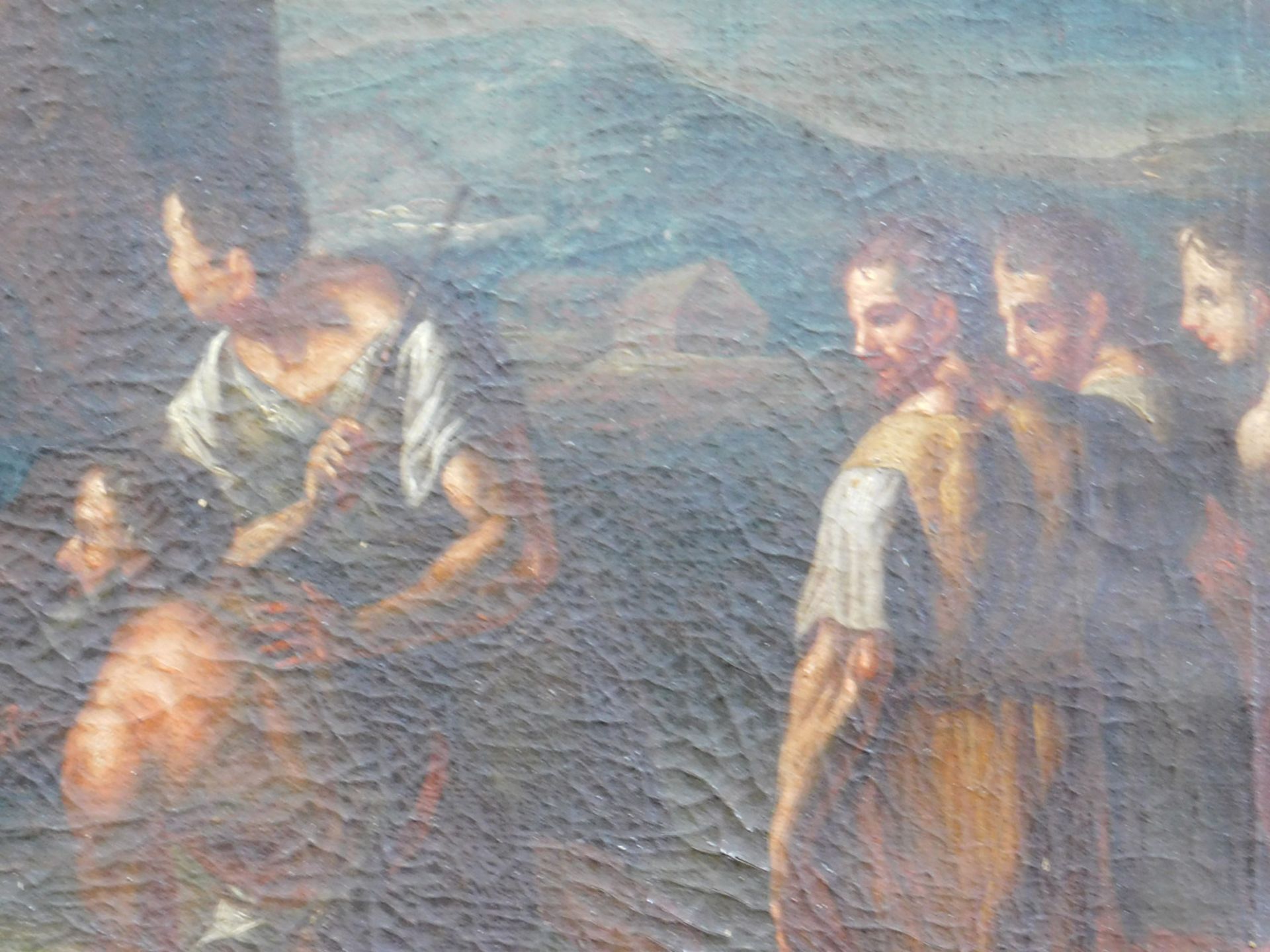 ALTER MEISTER (XVIII). Heilige Nacht. Anbetung durch die Hirten.47 cm x 68 cm. Gemälde. Öl auf - Bild 4 aus 5