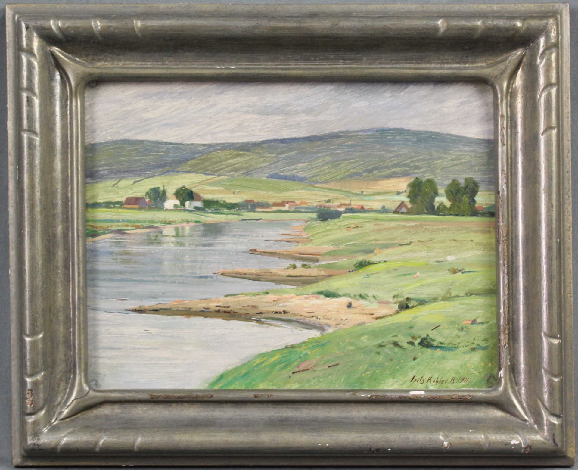 2 Gemälde, jeweils Öl auf Tafel. Landschaften.Georg GREVE-LINDAU (1876 - 1963). "Weimar August - Bild 11 aus 17