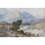Myles Birket FOSTER (1825 - 1899). Highland stream.17 cm x 26 cm im Ausschnitt. Gemälde.