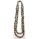 Silber Collier mit Elefanten aus Tigerauge.Wohl Indien alt. 96 Gramm Brutto.Silver necklace with
