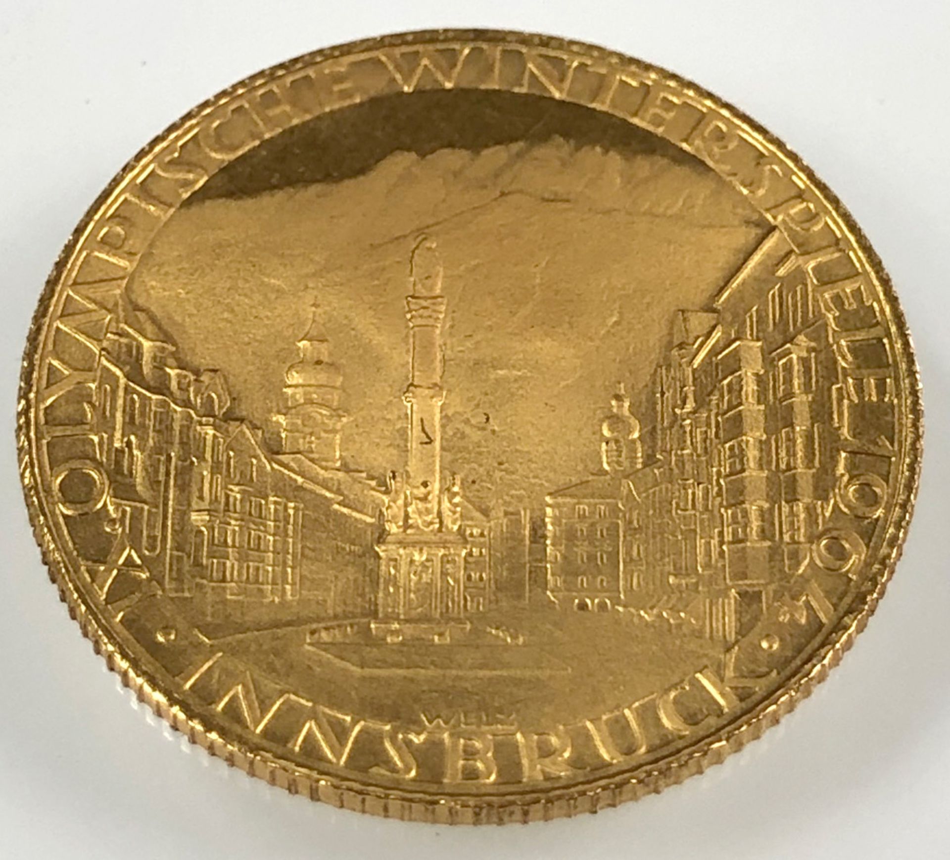 Österreich Medaille. IX Olympische Winterspiele. Gold 900.3,5 Gramm. Olympische Winterspiele in - Bild 4 aus 4