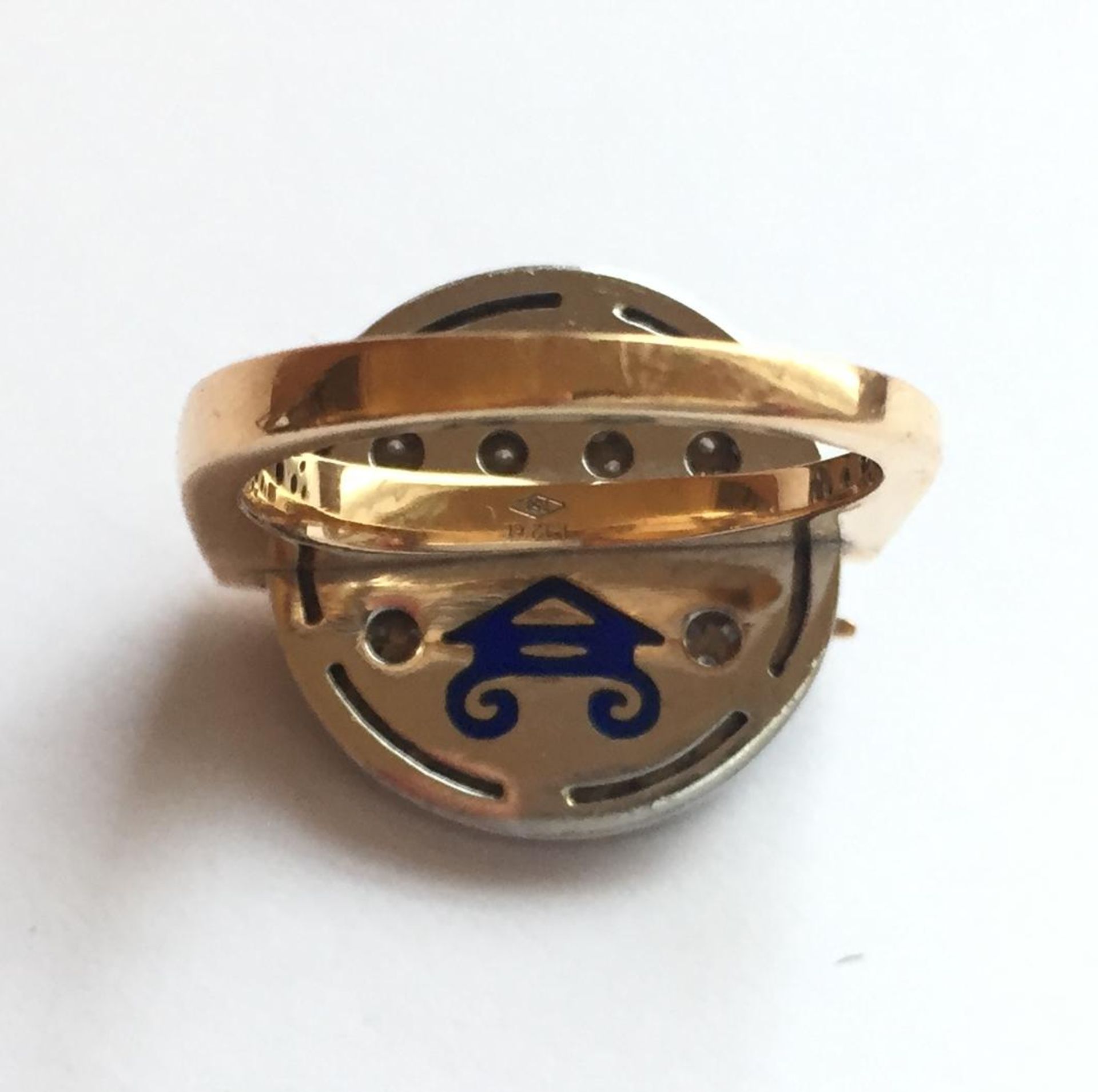 Rosegold-Ring mit Brillanten, - Bild 5 aus 5