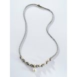 Perlencollier mit Diamanten,