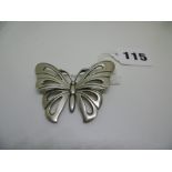 A Georg Jensen silver butterfly brooch, design 563, 6.5 cm across approximately, marked and