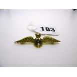 A 9 ct gold and enamel RAF wings sweetheart brooch FOR DETAILS OF ONLINE BIDDING ON THIS LOT CONTACT