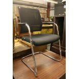 A modern desk-chair in chrome and grey fabric by Interstuhl. FOR DETAILS OF ONLINE BIDDING ON THIS