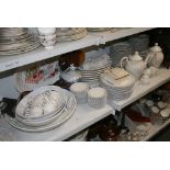 A large quantity of modern Johnson Bros 'Dreamland' tableware, dishwasher-safe, including plates