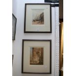 Two late 18th century English school watercolours, of a fisherman on the shore, and figures on the