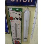 Four thermometer advertising signs: Poilu Anisee; Galien 1783 Montevideo; Limonde Ferrand; Mukzig