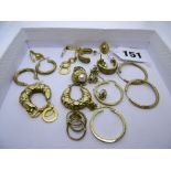 Twelve pairs of 9 ct gold earrings, estimated gross weight 21.5 gm. FOR DETAILS OF ONLINE BIDDING ON