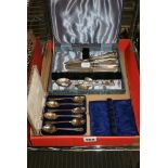 English silver, comprising: a cased set of six golfing teaspoons, three other golfing teaspoons, a